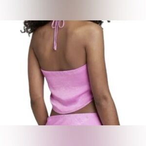 Wild Fable Cropped Satin Purple Halter Top XXL